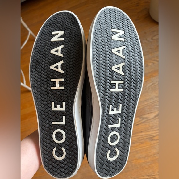 Cole Haan Black Slip-on Leather Sneakers size 11.5 - Picture 4 of 7